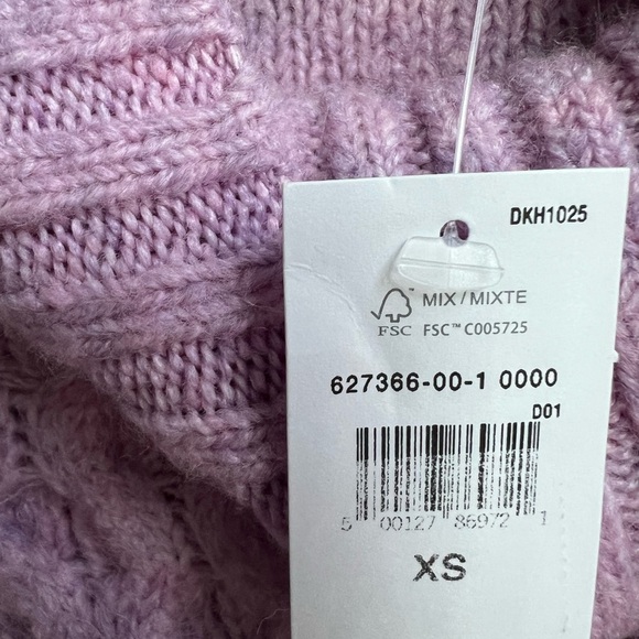 New GAP Airy Oversized Cable-Knit Mockneck Sweater Purple Rain XS Preppy Luxury - Picture 11 of 15